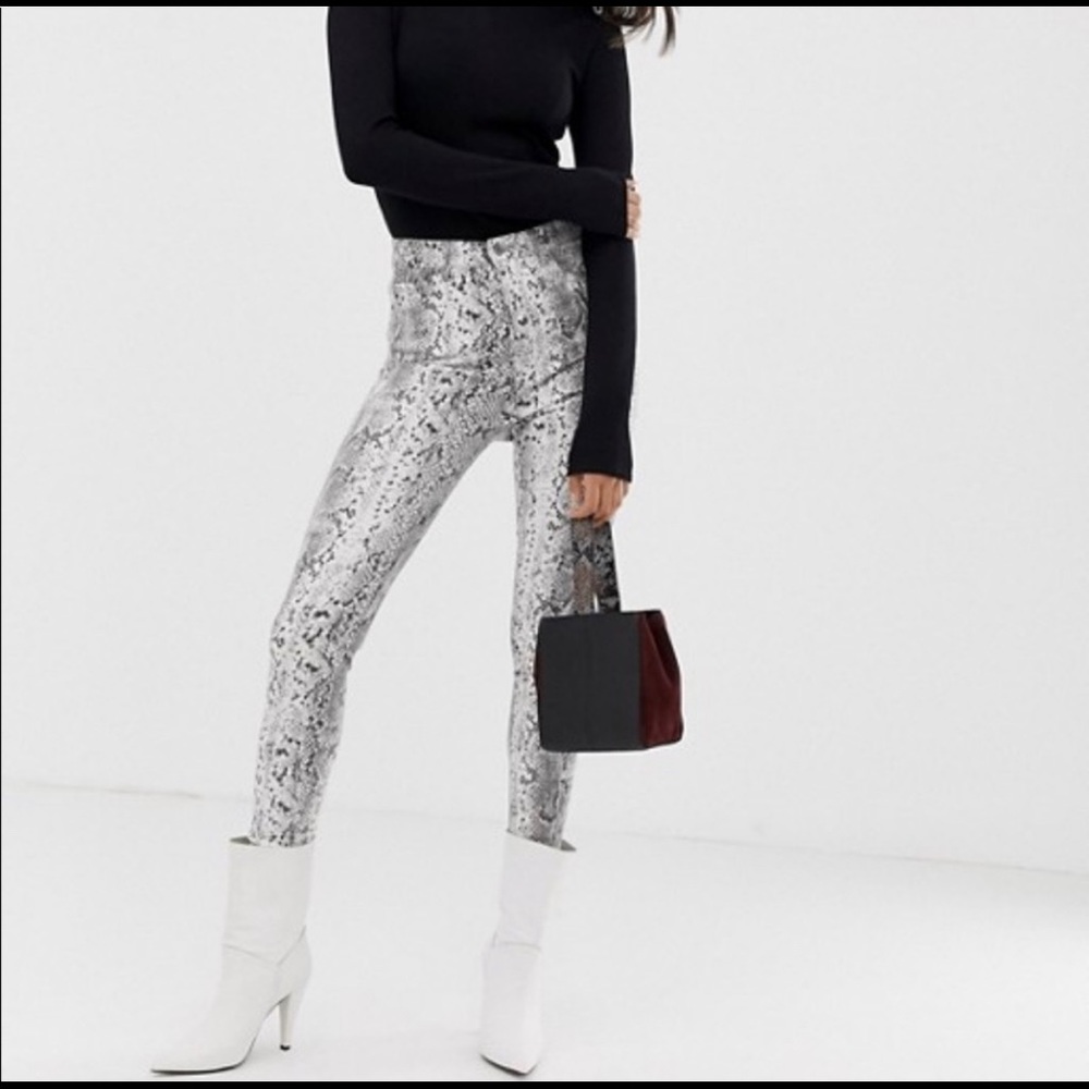 Stradivarius snakeskin skinny jeans